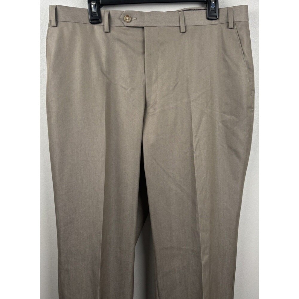 Sean John Mens Suit Dress Pants New 37” X 30” Tan Classic NWT Pleated And Cuffed